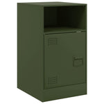 ZNTS Bedside Cabinets 2 pcs Olive Green 34.5x39x62 cm Steel 841772