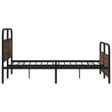Metal Bed Frame without Mattress Brown Oak 150x200 cm King Size 3318663
