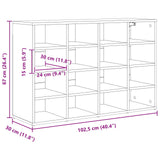Shoe Cabinet with Shelf White 103 x 30 x 67 cm Engineered Wood 808729
