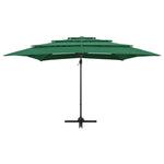 4-Tier Garden Parasol with Aluminium Pole Green 250x250 cm 313821