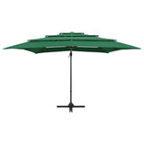 4-Tier Garden Parasol with Aluminium Pole Green 250x250 cm 313821