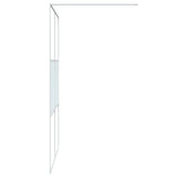 Walk-in Shower Wall White 140x195 cm Clear ESG Glass 152154