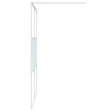 Walk-in Shower Wall White 140x195 cm Clear ESG Glass 152154