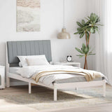Bed Frame with Headboard White 100 x 200 cm Solid Pine Wood 878913