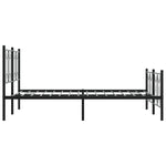 Metal Bed Frame without Mattress with Footboard Black 135x190cm 376145