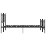 Metal Bed Frame without Mattress with Footboard Black 135x190cm 376145