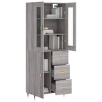 Highboard Grey Sonoma 69.5x34x180 cm Engineered Wood 3198455