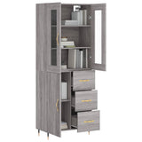 Highboard Grey Sonoma 69,5x34x180 cm Engineered Wood 3198455