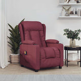 Massage Chair Wine Red Fabric 339061
