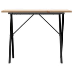 ZNTS Dining Table X-Frame 100x50x75.5 cm Solid Wood Pine and Steel 3282763