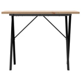 ZNTS Dining Table X-Frame 100x50x75.5 cm Solid Wood Pine and Steel 3282763