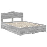 Bed Frame with Drawer Grey Sonoma 160 x 200 cm Engineered Wood 3413173