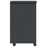 Rolling Cabinet with Drawers MOSS Grey Solid Wood Pine 355890