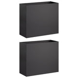 Garden Planter 2 pcs Black 50 x 20 x 40 cm Cold-rolled Steel 8005443