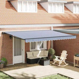 Retractable Awning Blue and White 450 x 300 cm 3330852