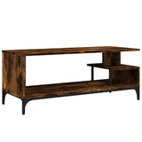 TV Cabinet Smoked Oak 102x40x41 cm Engineered Wood and Powder-coated Steel 842413
