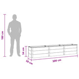 Garden Raised Bed Black 300 x 50 x 54 cm 42038992
