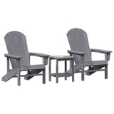 Garden Chair 3 pcs Light Grey Polyethylene 3335833