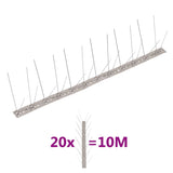 4-row Stainless Steel Bird & Pigeon Spikes Set of 20 10 m 149131
