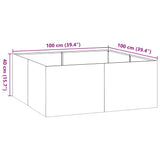 Planter White 100x100x40 cm Steel 860816