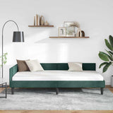 Corner Bed Frame Dark Green 90 cm x 200 cm Velvet 42016156