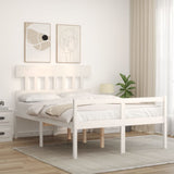 Senior Bed without Mattress White Small Double Solid Wood 3195387