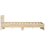 Bed Frame with Headboard Sonoma 137 x 190 cm Engineered Wood 3402860