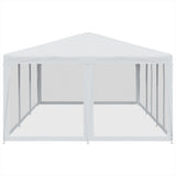 Party Tent with 10 Mesh Sidewalls White 6x4 m HDPE 4010066