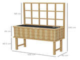 45 x 105cm Wooden Garden Planter, with Trellis - Natural T3398P322119