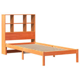 Bookcase Bed without Mattress Wax Brown 100x200 cm Solid Wood Pine 3321603
