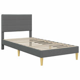 Bed Frame with Headboard Dark Grey 90 x 190 cm Fabric 42027613