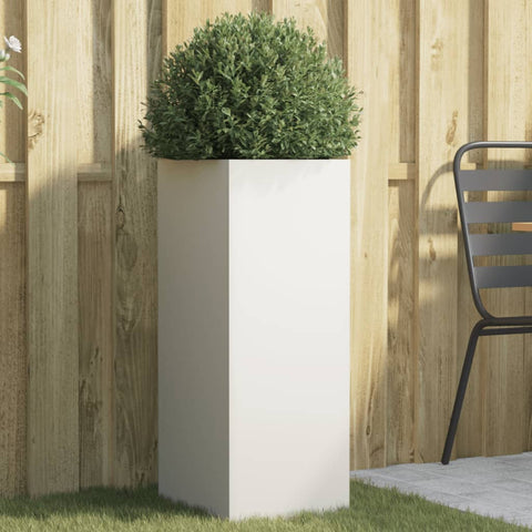 ZNTS Planter White 32x29x75 cm Cold-rolled Steel 841572