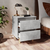 ZNTS Bed Cabinets & Solid Pinewood Legs 2 pcs Concrete Grey 40x35x50 cm 805860