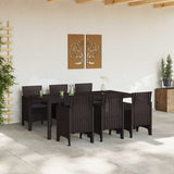 Garden Dining Set 7 pcs Brown Polypropylene 3378720