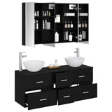 Bathroom Furniture Set 4 pcs Black Oak 3406744