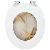 Soft-Close Toilet Seat Yellow and White 44 x 38 cm MDF board 42027178