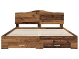 Bed Frame with Headboard Old Wood 140 x 190 cm Engineered Wood 3413610