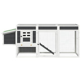Chicken Coop Grey 204x50x84 cm Solid Wood Pine 172237