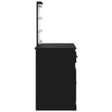 Dressing Table with LED Lights Black 90x42x132.5 cm 834971