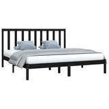 Bed Frame without Mattress Black Solid Wood Pine 200x200 cm 3105184