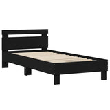 Bed Frame without Mattress with LED Lights Black 75x190 cm Small Single 838751