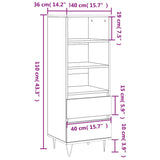 Highboard Smoked Oak 40x36x110 cm Engineered Wood 831513
