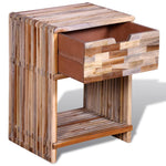ZNTS Nightstand with Drawer Reclaimed Teak Wood 241715