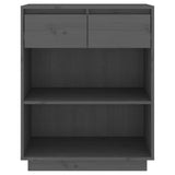 Console Cabinet Grey 60x34x75 cm Solid Wood Pine 813836