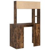 Desk with Shelf Smoked Oak 91 x 50 x 149 cm Engineered Wood 869262