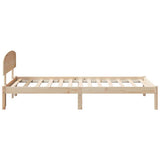 Bed Frame with Headboard Natural 75 x 190 cm Solid Pine Wood 872089