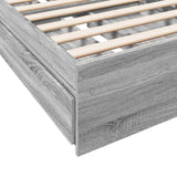 Bed Frame with Drawers without Mattress Grey Sonoma 90x200 cm 3280683