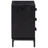 Bedside Cabinets 2 pcs Black 40x30x55 cm Solid Wood Pine 3120341