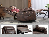 Faux Leather 70&deg Electric Riser Recliner Chair, Dark Brown T3398P343499