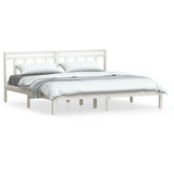 Bed Frame without Mattress White Super King Solid Wood 3100605